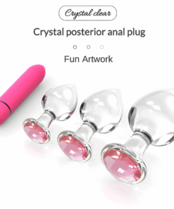 Phích Cắm Hậu Môn Thủy Tinh Đính Đá Plug1